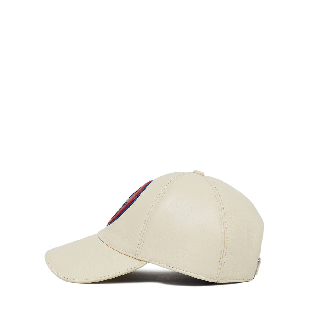 Smiley Face Leather Baseball Hat