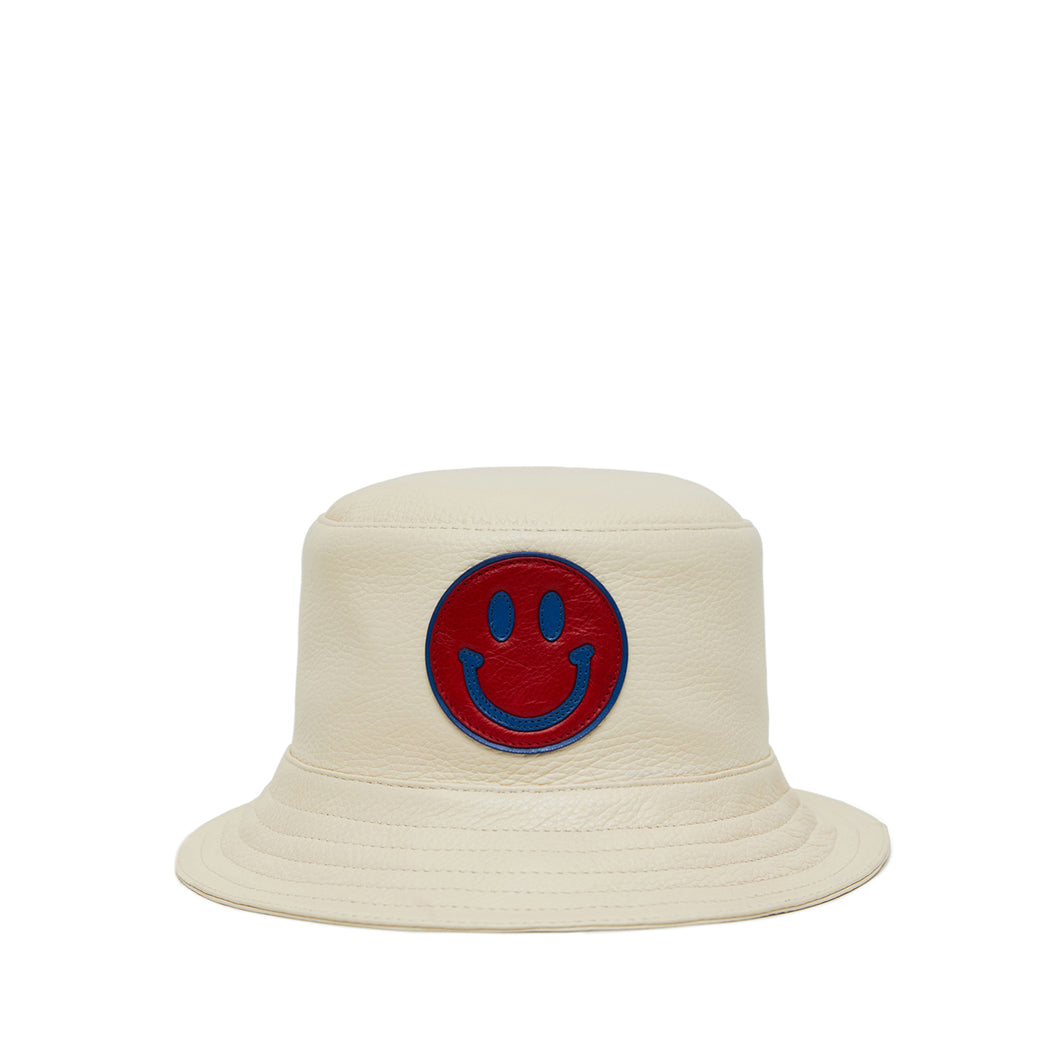 Smiley Leather Bucket Hat