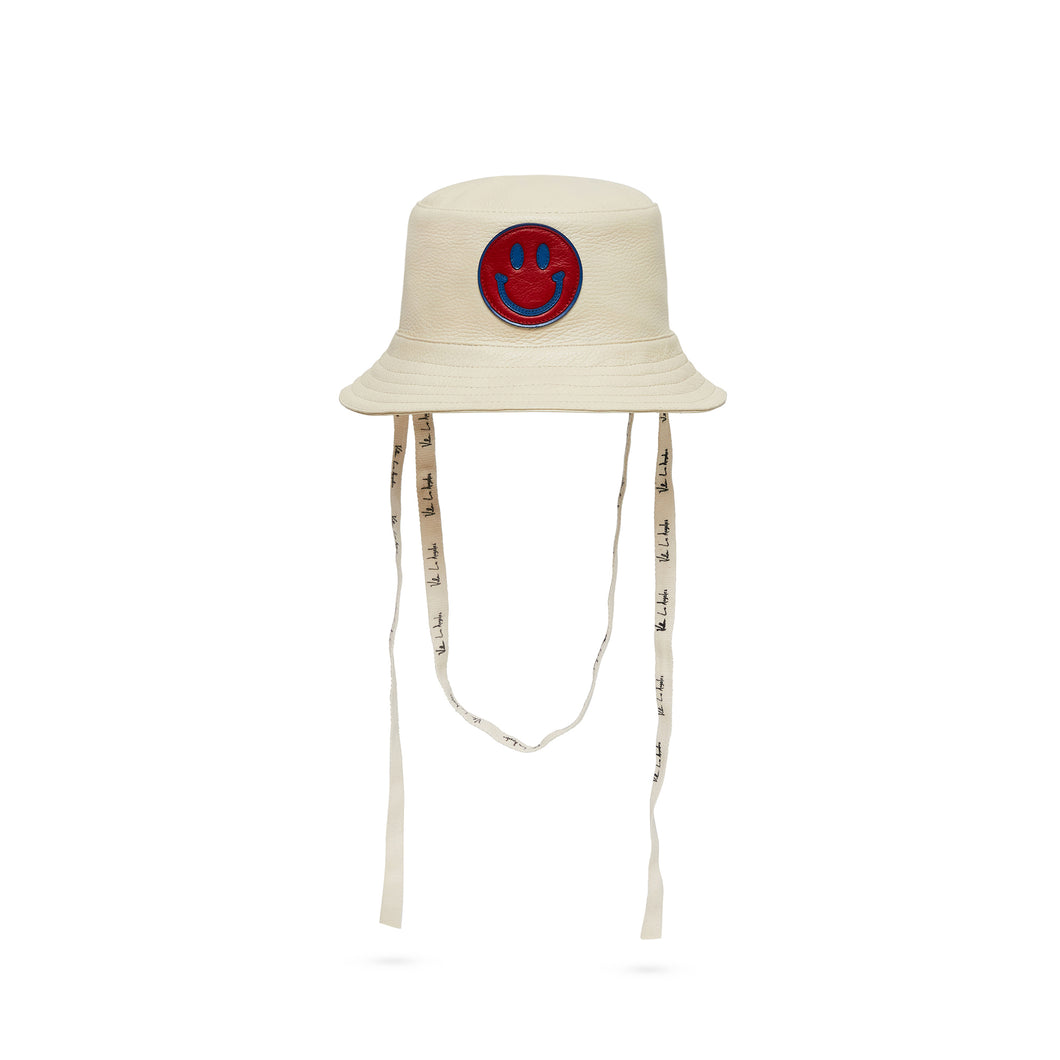 Smiley Leather Bucket Hat