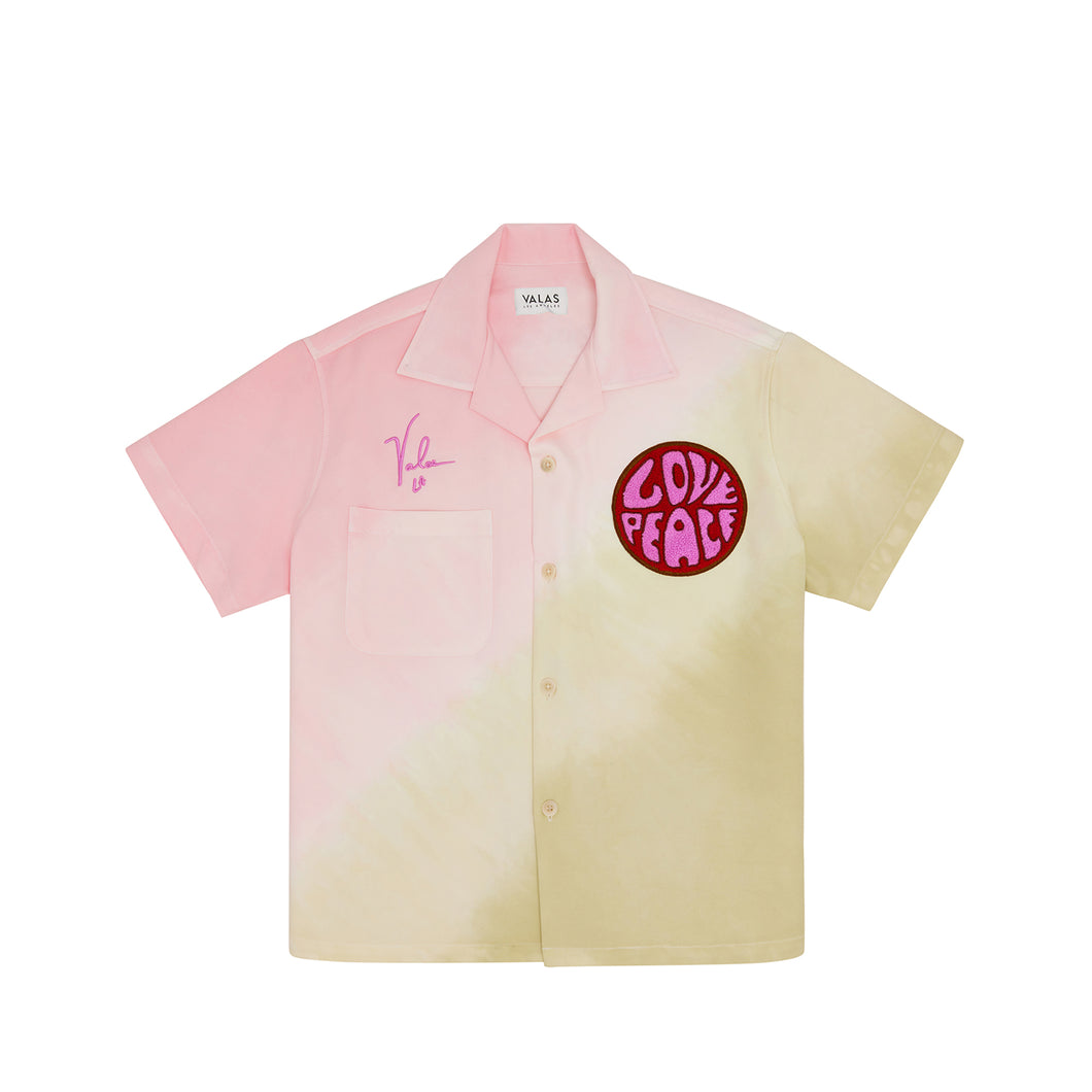 Tie Dye Love & Peace Bowler Shirt